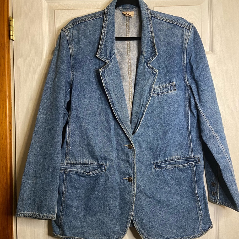 Vintage Collared Denim Jean Jacket / Blazer